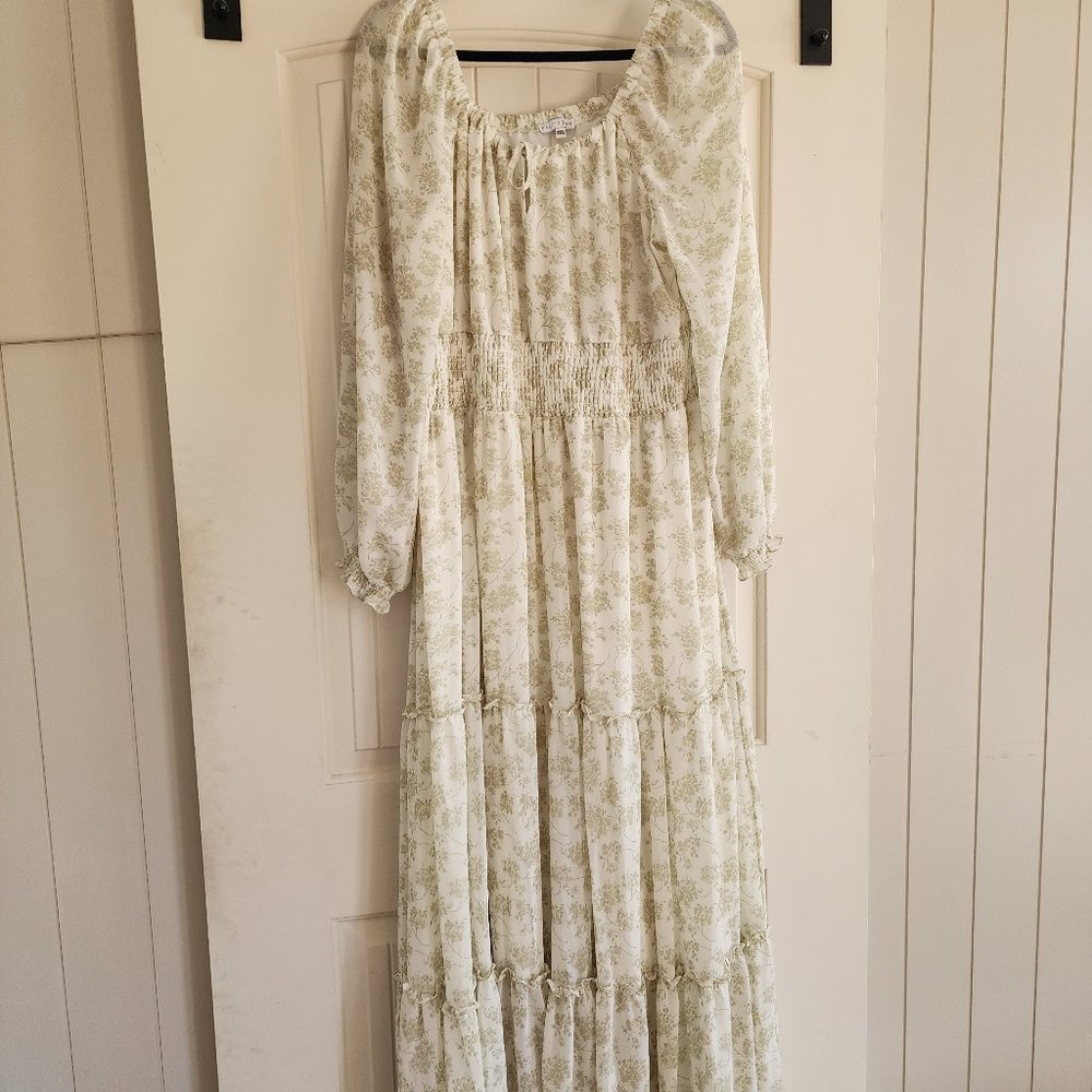 Baltic Born Eden Smocked Maxi Dress Sage Floral